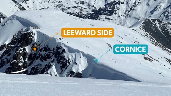 Thumbnail for cornice fall highlighting leeward side and cornice